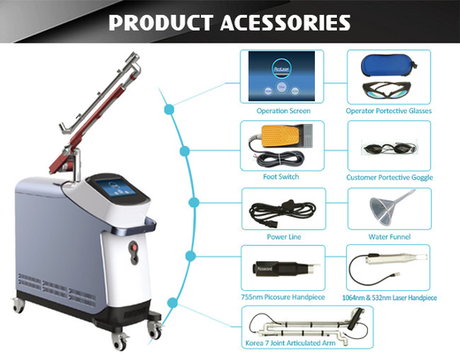1320nm 755nm Picosecond Tattoo Removal Machine Nd Yag Laser 6ns