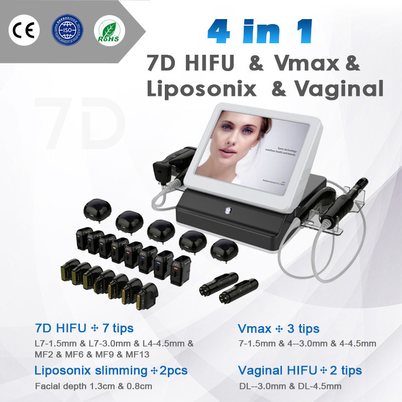 Portable Anti Puffiness Hifu Slimming Machine Dual Handle Beauty 20000 Shots
